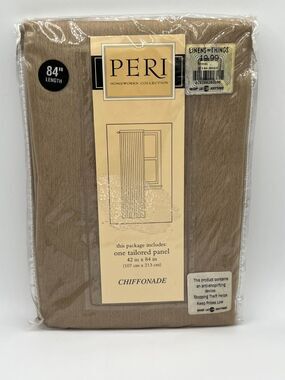 Peri Homeworks Collection One Tailored Panel 42” x 84" Chiffonade Nutmeg  New